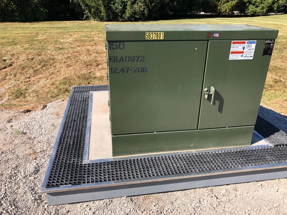 Electrical transformer box oil containment shield spi